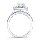 Cathedral Halo Moissanite Engagement Ring