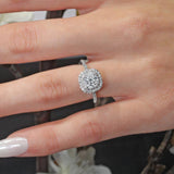 Double Halo Round Engagement Ring