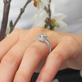Double Halo Round Engagement Ring