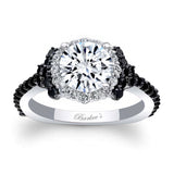 Black Diamond Accent Moissanite Cluster Ring