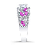 Vine Pink Sapphire Accent Ring