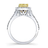 Radiant Cut Yellow Diamond Halo Ring