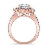 3 Carat Moissanite Engagement Ring Set With 2 Bands