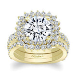 3 Carat Moissanite Engagement Ring Set With 2 Bands