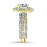 3 Carat Moissanite Engagement Ring Set With 2 Bands