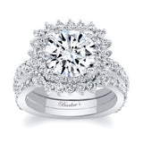 3 Carat Moissanite Engagement Ring Set With 2 Bands