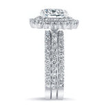 3 Carat Moissanite Engagement Ring Set With 2 Bands