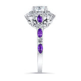 Amethyst Sunflower Engagement Ring