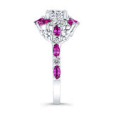 Pink Sapphire Sunflower Engagement Ring