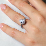 Pear Shaped Moissanite Black Diamond Accent Ring