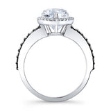 Pear Shaped Moissanite Black Diamond Accent Ring