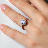 Pear Shaped Moissanite Black Diamond Accent Ring