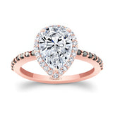Pear Shaped Moissanite Black Diamond Accent Ring