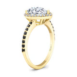 Pear Shaped Moissanite Black Diamond Accent Ring