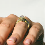 Pear Shaped Moissanite Black Diamond Accent Wedding Set With 2 Bands