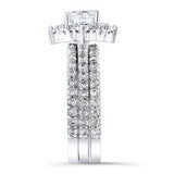 Classic Halo Moissanite Bridal Set With 2 Bands