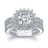 Starburst Moissanite Wedding Ring Set With 2 Bands