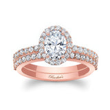 Oval Moissanite Halo Wedding Set