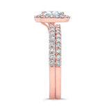 Oval Moissanite Halo Wedding Set