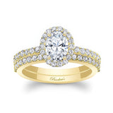 Oval Moissanite Halo Wedding Set
