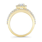 Oval Moissanite Halo Wedding Set