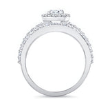 Oval Moissanite Halo Wedding Set