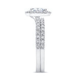 Oval Moissanite Halo Wedding Set