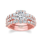 1 Carat Diamond Halo Ring Set With 2 Bands
