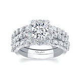 1 Carat Diamond Halo Ring Set With 2 Bands