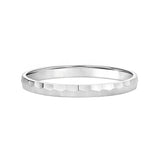 Men's 2mm Faceted White Gold Wedding Band