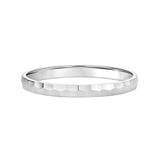 Men's 2mm Faceted White Gold Wedding Band