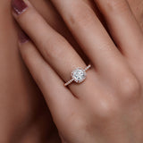 1 Carat Cushion Cut Halo Engagement Ring