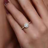 1 Carat Cushion Cut Halo Engagement Ring