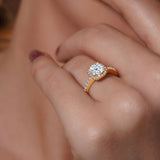 1 Carat Cushion Cut Halo Engagement Ring