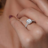 1 Carat Cushion Cut Halo Engagement Ring