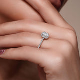 1 Carat Cushion Cut Halo Engagement Ring