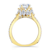 2 Carat Moissanite Pink Sapphire Accent Ring
