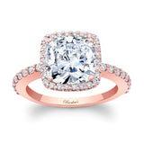 2 Carat Cushion Cut Halo Engagement Ring