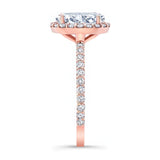 2 Carat Oval Moissanite Halo Engagement Ring