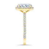 2 Carat Oval Moissanite Halo Engagement Ring