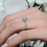 2 Carat Oval Moissanite Halo Engagement Ring