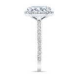 2 Carat Oval Moissanite Halo Engagement Ring