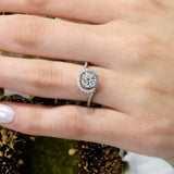 Half Halo Moissanite Engagement Ring