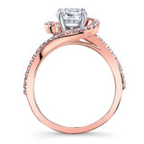 Half Halo Moissanite Engagement Ring