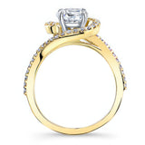 Half Halo Moissanite Engagement Ring