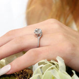 Half Halo Moissanite Engagement Ring