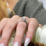 Half Halo Moissanite Engagement Ring
