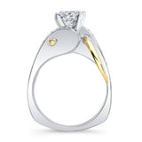 Curved Trim Engagement Ring