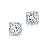 1.00ct. Lab Cushion Diamond Halo Studs