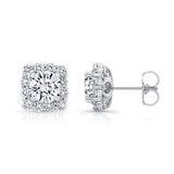 1.00ct. Lab Cushion Diamond Halo Studs